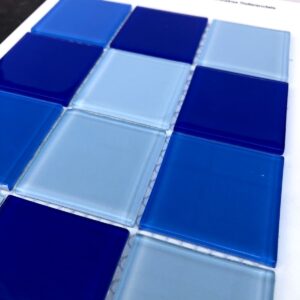 PASTILHAS DE VIDRO CRISTAL GLASS MOSAIC – AZUL MESCLADA