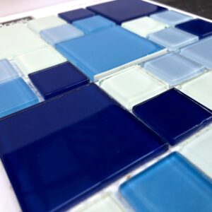 PASTILHAS DE VIDRO CRISTAL GLASS MOSAIC – AZUL MESCLADA