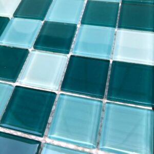 PASTILHAS DE VIDRO CRISTAL  GLASS MOSAIC – VERDE MESCLADA